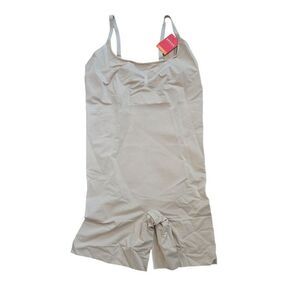 Spanx Plus Size On Core Mid-Thigh Bodysuit PS1715 2X Sculpt Nude